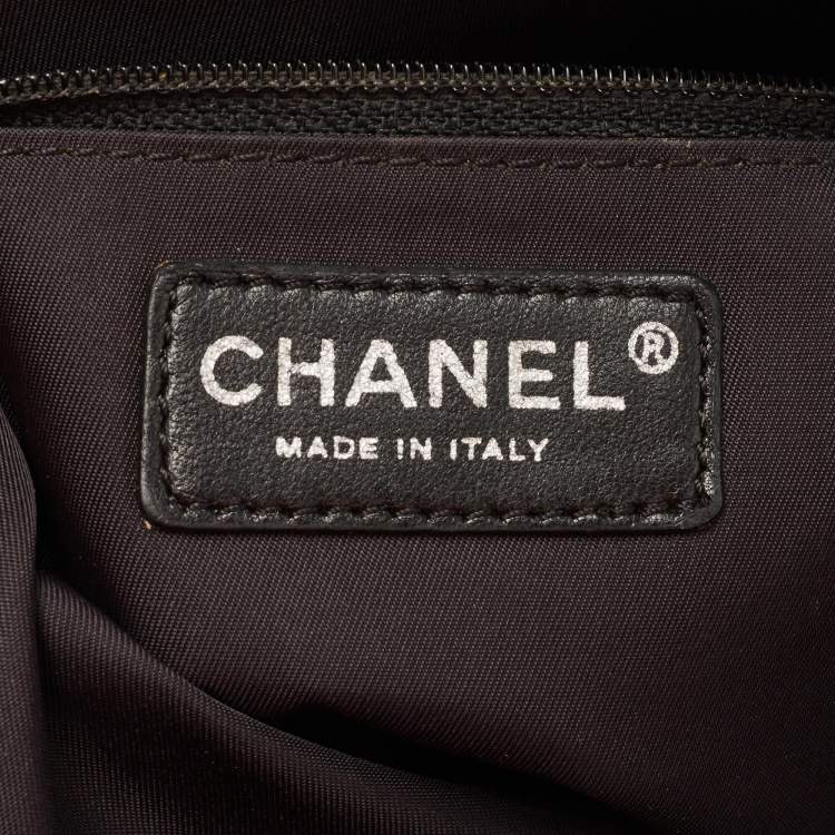 Pre Owned Chanel Black Quilted Coated and Canvas Paris Biarritz Grand Shopper Tote