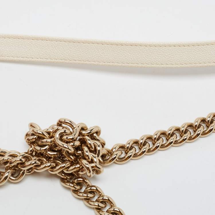 Pre Owned Chanel White Quilted Leather Boy WOC Bag