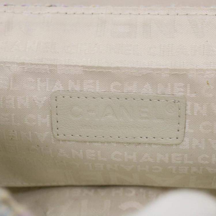 Pre Owned Chanel Grey Tweed Classic Flap  bag