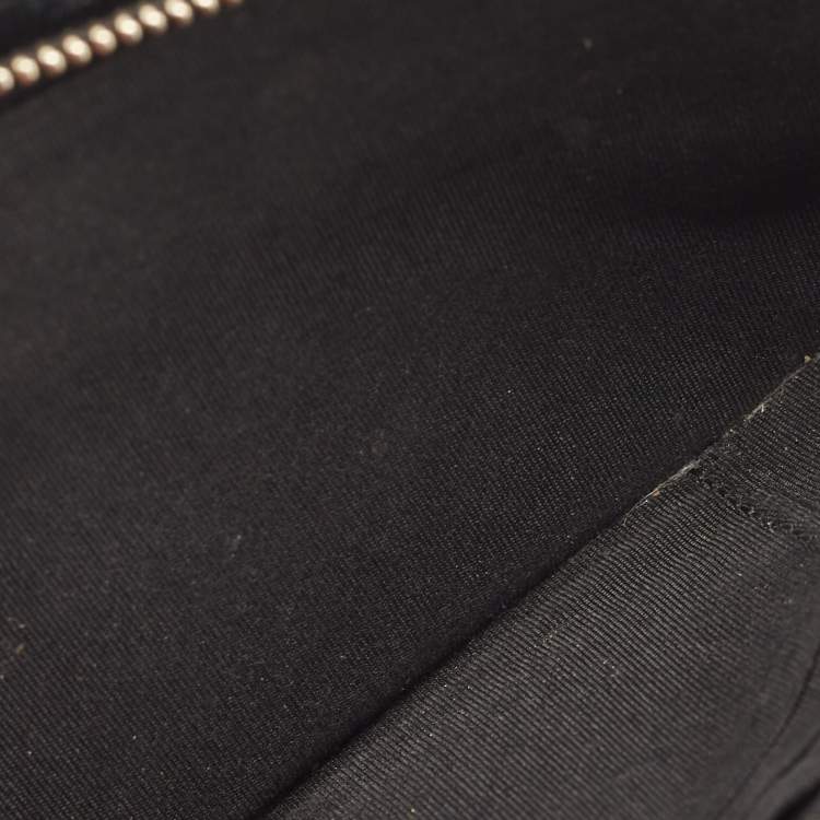 Pre Owned Chanel Black Quilted Leather Boy Zip Around Wallet On Chain