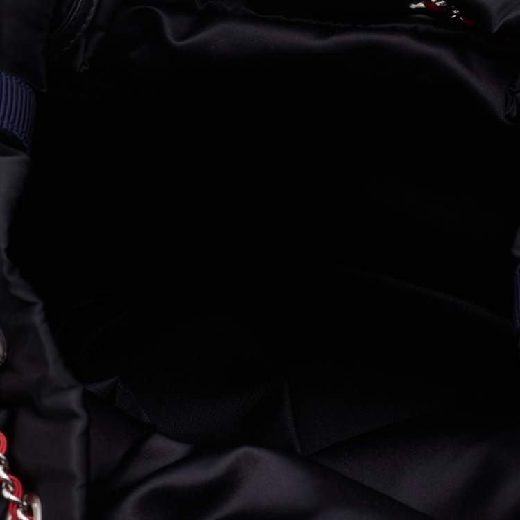 Pre Owned Chanel Black/Red Satin,Tweed and Leather Astronaut Essentials Backpack