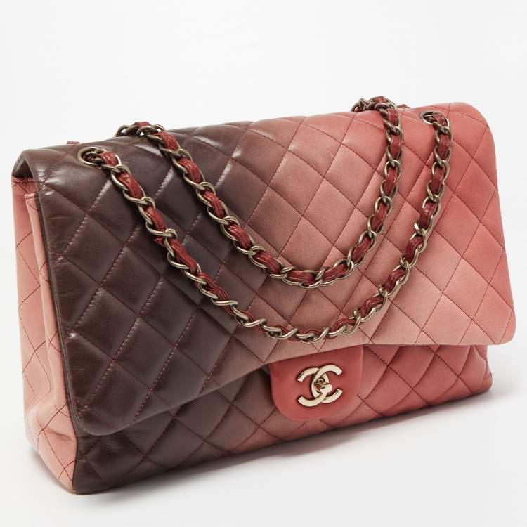 Pre Owned Chanel Multicolor Quilted Leather Maxi Classic Single Flap Bag
