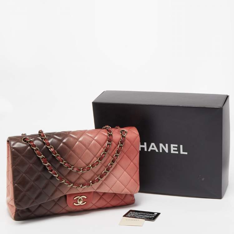 Pre Owned Chanel Multicolor Quilted Leather Maxi Classic Single Flap Bag
