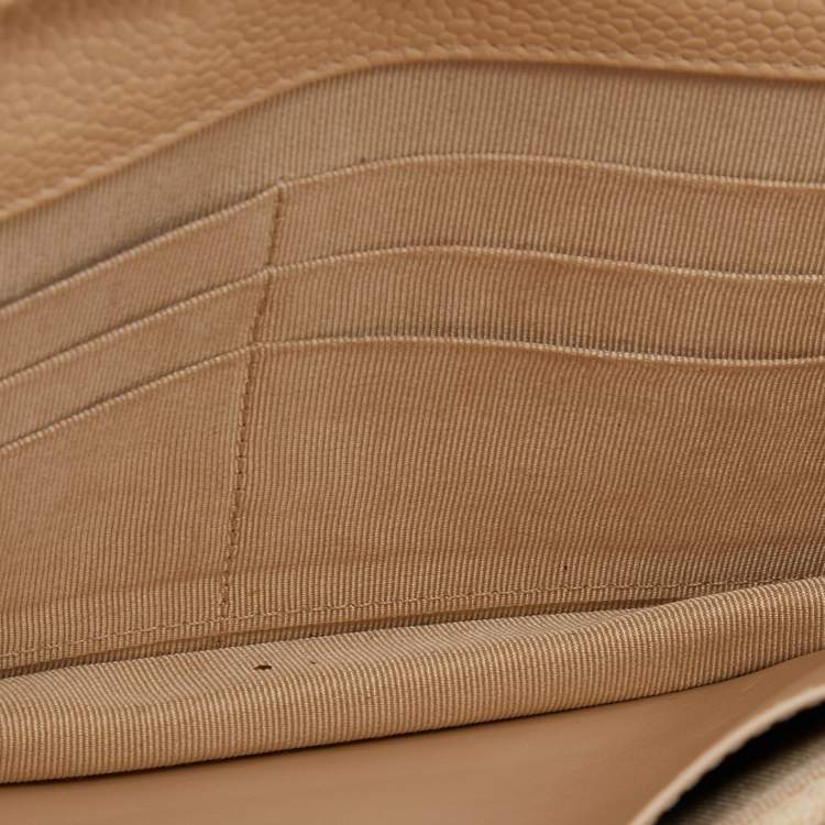 Pre Owned Chanel Beige Quilted Caviar Leather WOC Bag