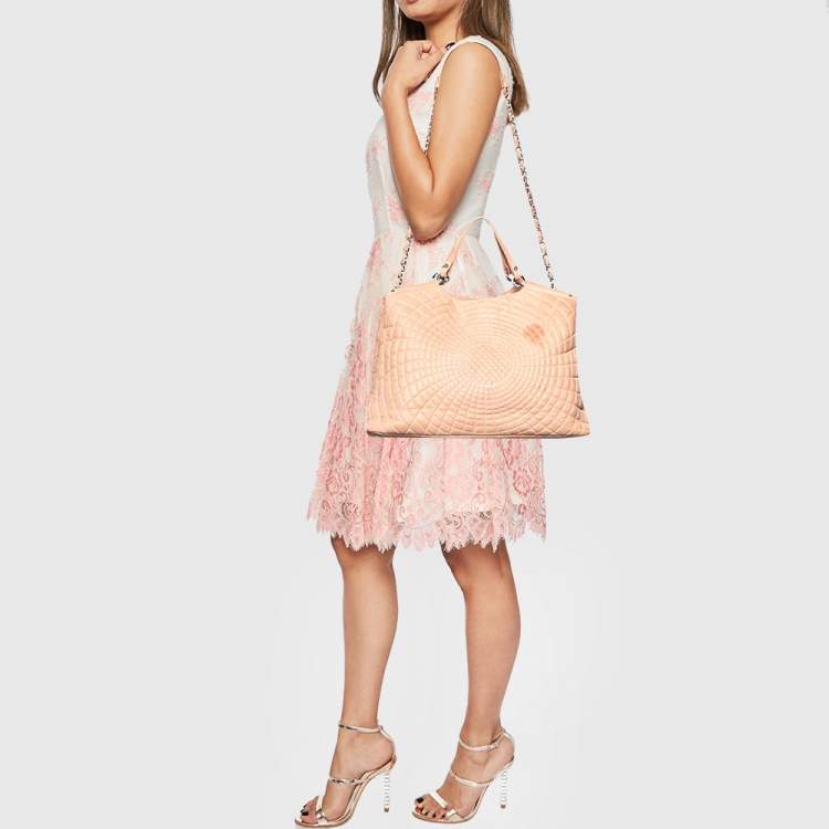 Chanel Light Pink Quilted Iridescent Leather Large Sea Hit Tote Chanel