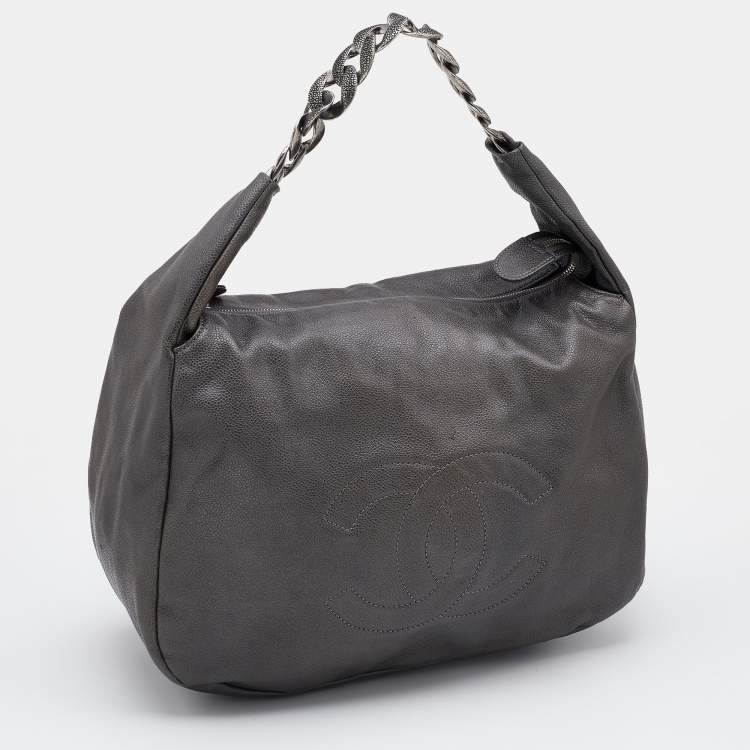 Pre Owned Chanel Grey Caviar Leather 31 Hobo