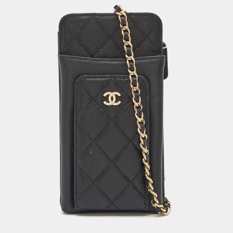 CHANEL Caviar Quilted Wallet on Chain WOC Black 1273282