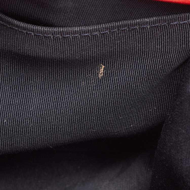 Pre Owned Chanel Red/Green Quilted Tweed and Velvet Medium Boy Flap Bag