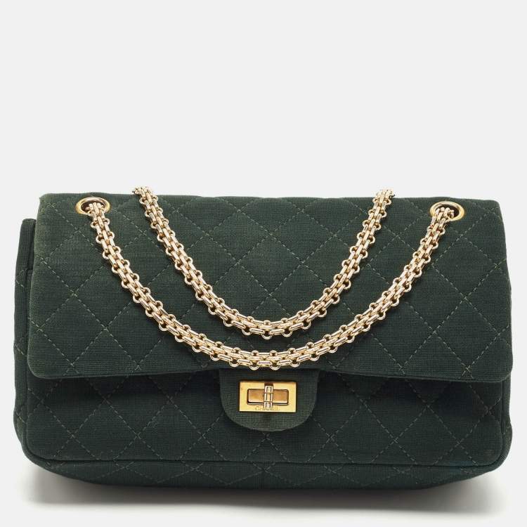 Chanel Emerald Green Quilted Jersey Reissue 2.55 Classic 226 Flap Bag  Chanel | The Luxury Closet