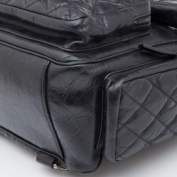 Pre Owned Chanel Black Quilted Leather Casual Rock Backpack
