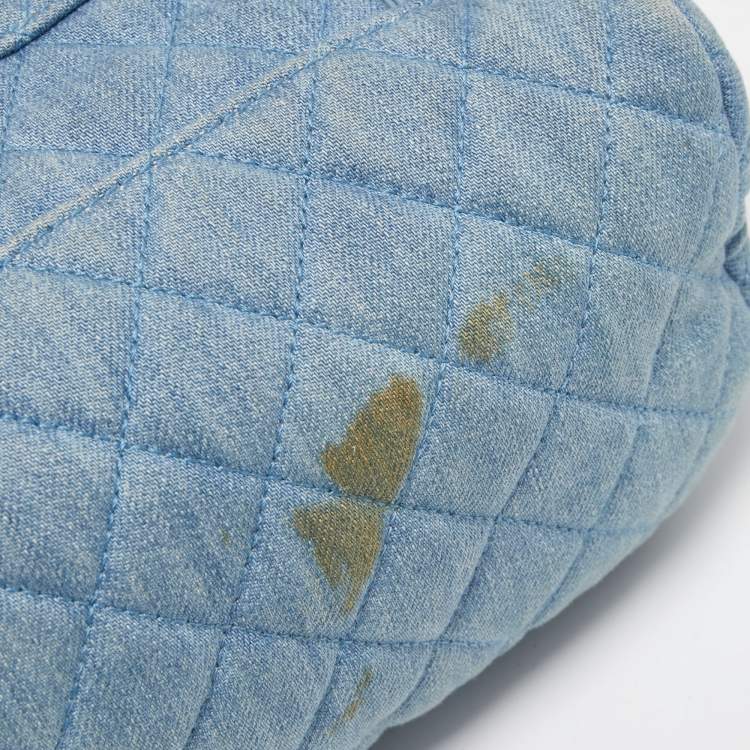 Pre Owned Chanel Blue Quilted Denim Urban Spirit Backpack