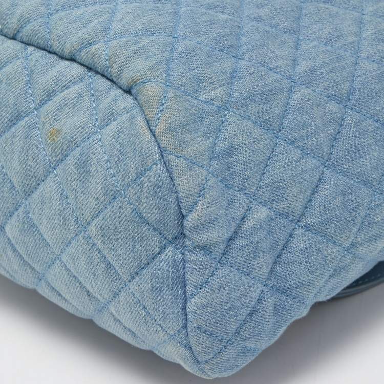 Pre Owned Chanel Blue Quilted Denim Urban Spirit Backpack