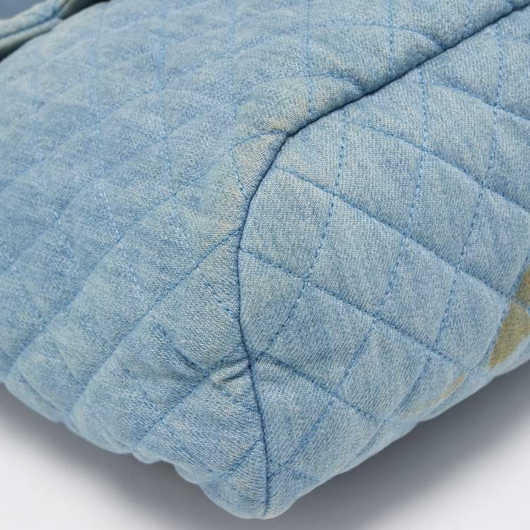 Pre Owned Chanel Blue Quilted Denim Urban Spirit Backpack