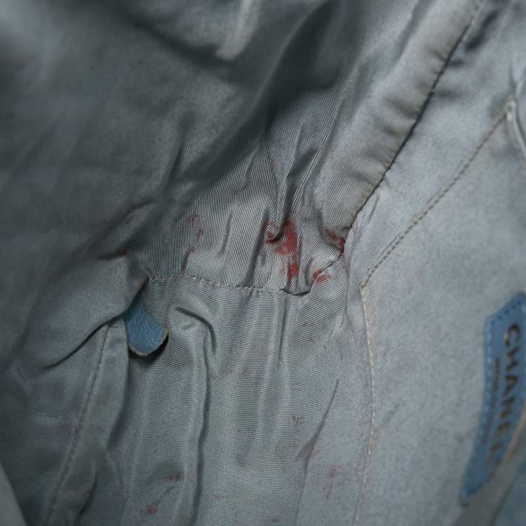 Pre Owned Chanel Blue Quilted Denim Urban Spirit Backpack