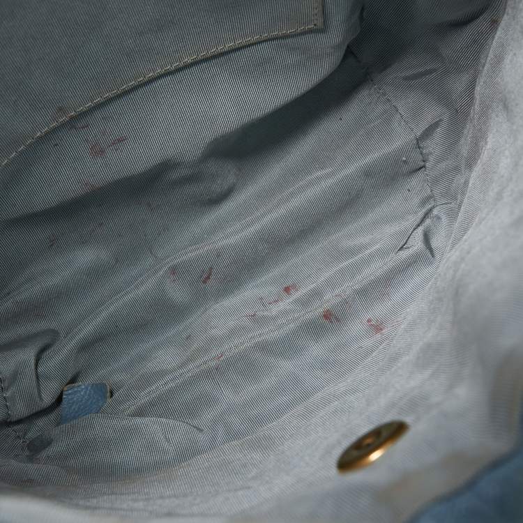 Pre Owned Chanel Blue Quilted Denim Urban Spirit Backpack