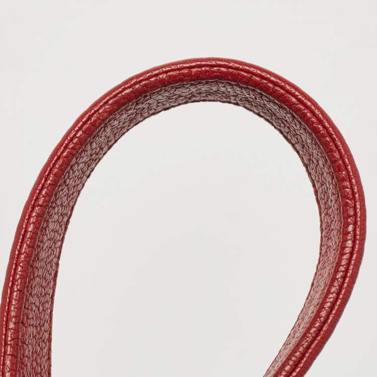 Pre Owned Chanel Red Quilted Leather and Patent Medium Boy Flap Bag