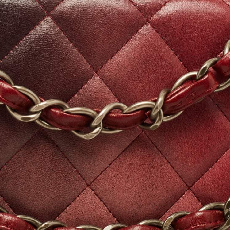 Pre Owned Chanel Ombre Pink Quilted Leather Maxi Classic Single Flap Bag