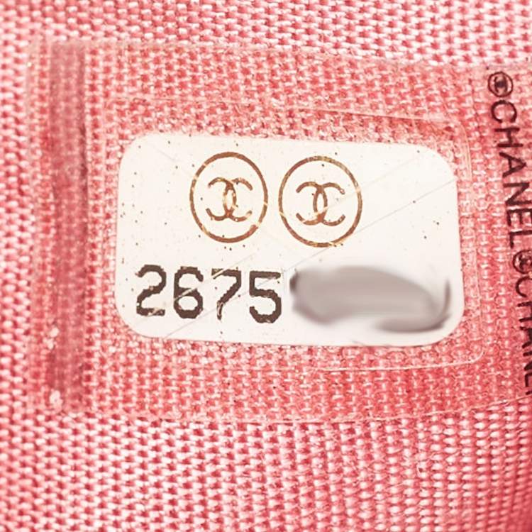 Pre Owned Chanel Pink Caviar Leather CC Flap Trifold Compact Wallet