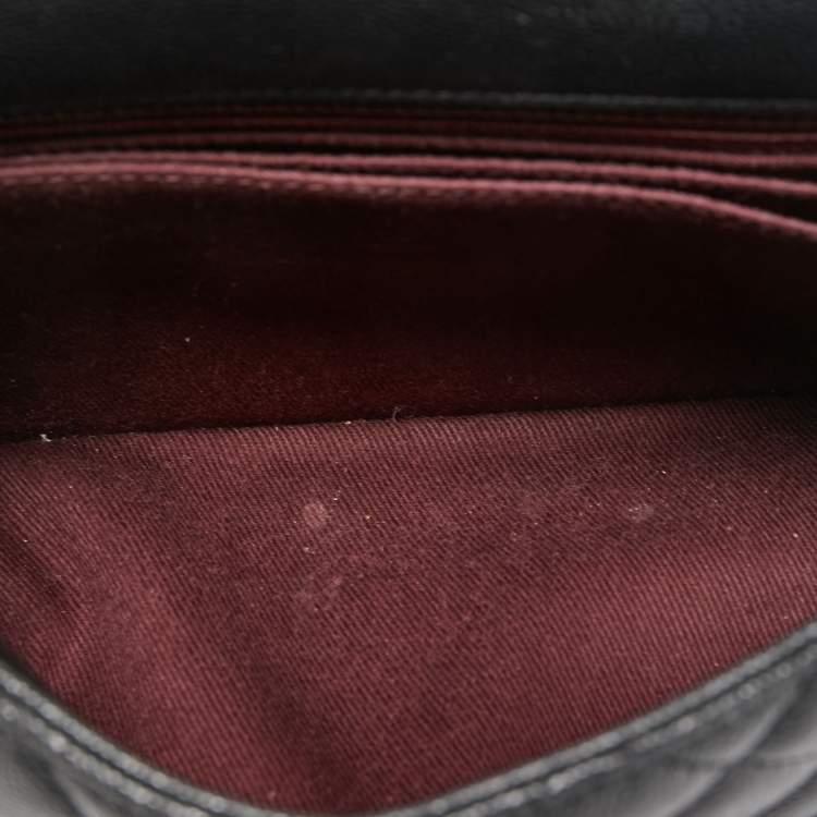 Pre Owned Chanel Black Quilted Caviar Leather Mini Coco Top Handle Bag