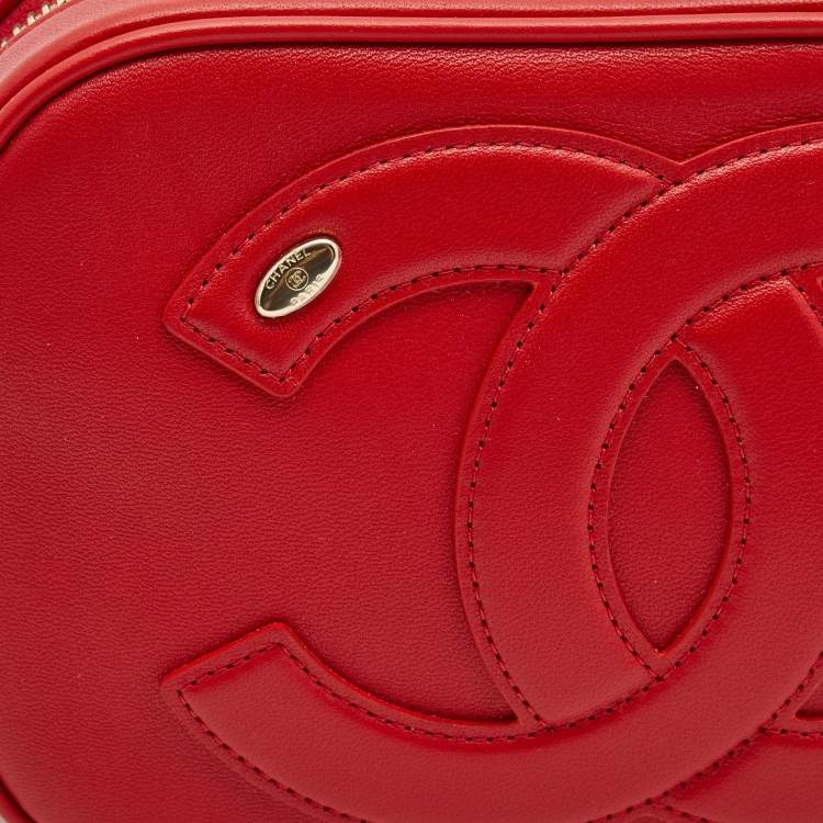 Pre Owned Chanel Red Leather CC Mania Waist Bag