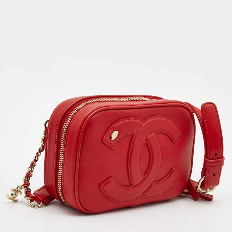 Pre Owned Chanel Red Leather CC Mania Waist Bag