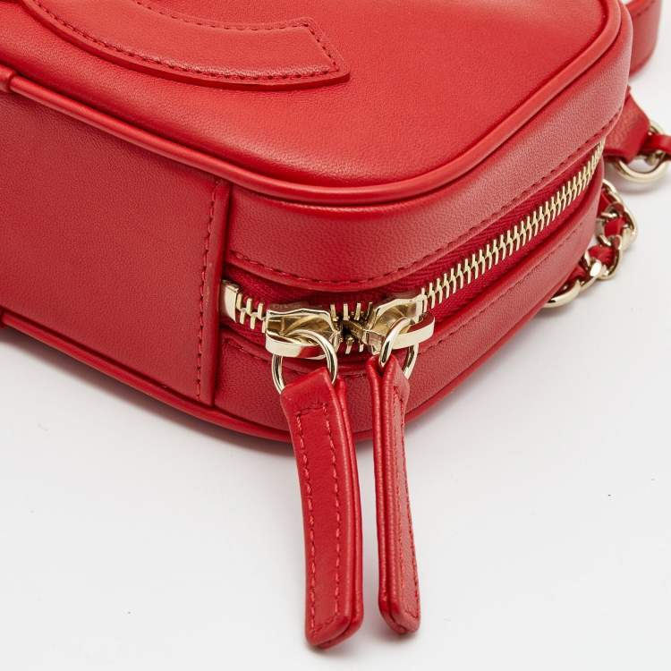 Pre Owned Chanel Red Leather CC Mania Waist Bag