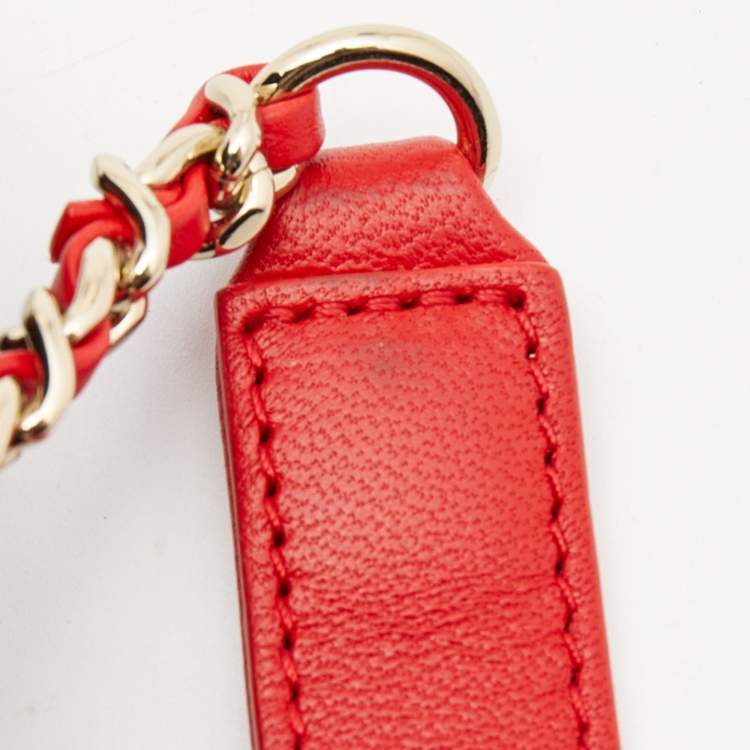 Pre Owned Chanel Red Leather CC Mania Waist Bag