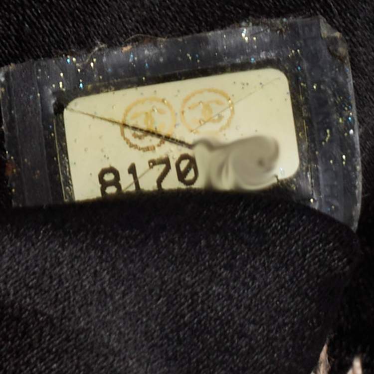 Pre Owned Chanel Peach/Black Leather Reversible Drawstring Tassel Bag