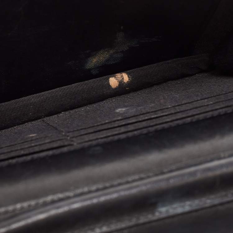 Pre Owned Chanel Black Python Classic Wallet on Chain