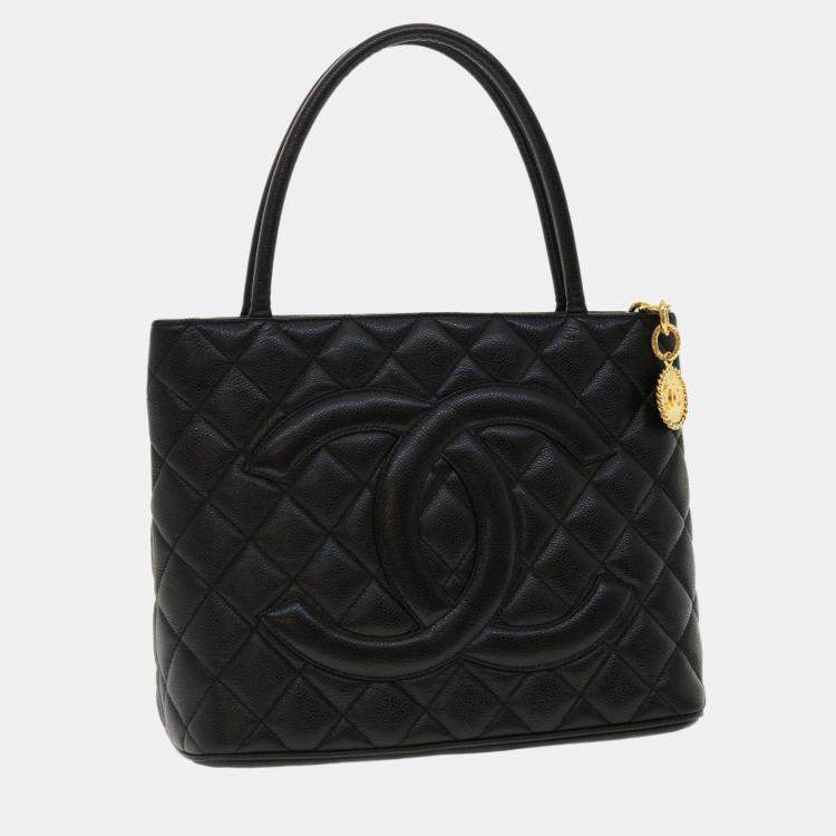 CHANEL Caviar Quilted Medallion Tote White 1250173