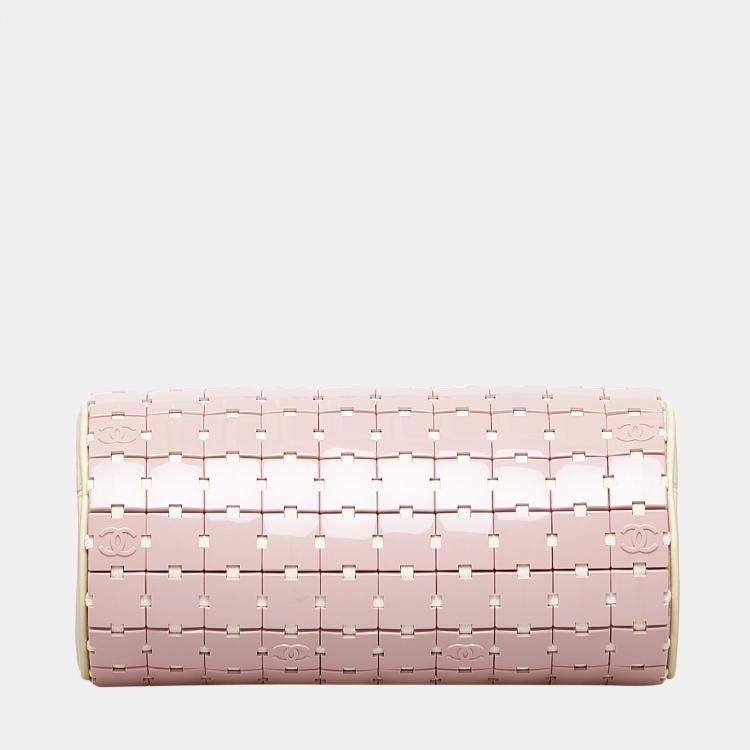 Pre Owned Chanel Pink Lucite Puzzle Barrel Handbag