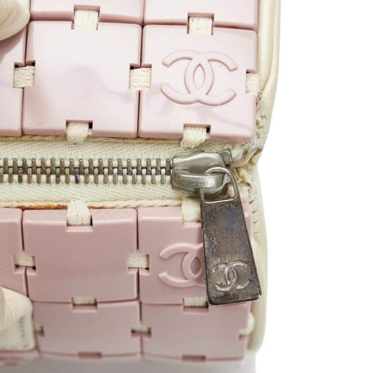 Pre Owned Chanel Pink Lucite Puzzle Barrel Handbag