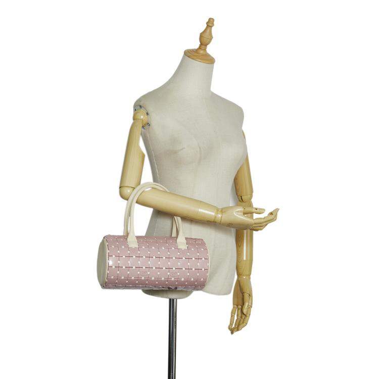 Pre Owned Chanel Pink Lucite Puzzle Barrel Handbag