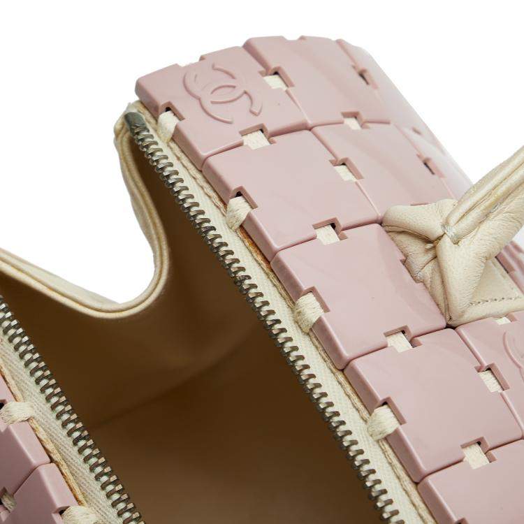 Pre Owned Chanel Pink Lucite Puzzle Barrel Handbag