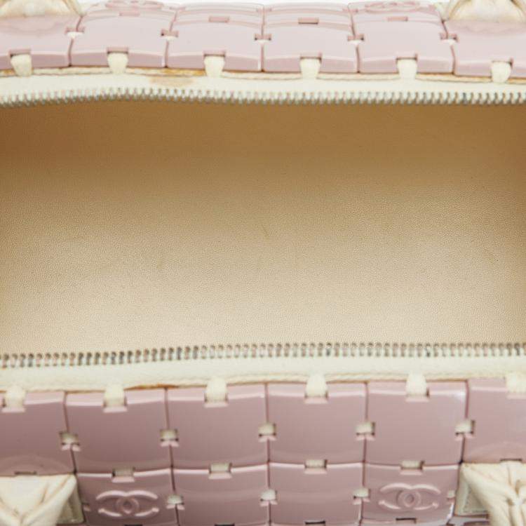 Pre Owned Chanel Pink Lucite Puzzle Barrel Handbag