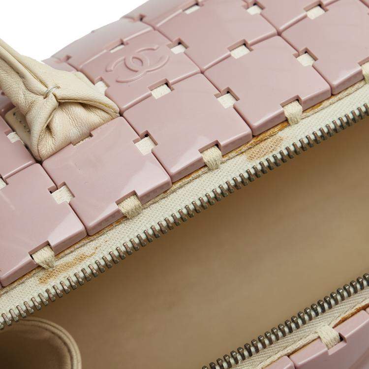 Pre Owned Chanel Pink Lucite Puzzle Barrel Handbag