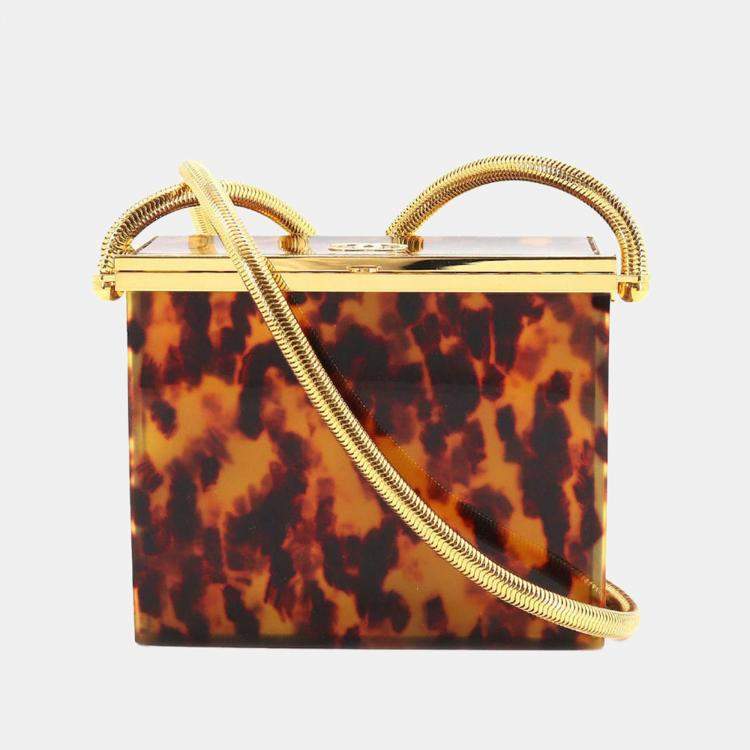 Chanel Brown/Gold Plastic Tortoiseshell Box Shoulder Bag Chanel | The  Luxury Closet