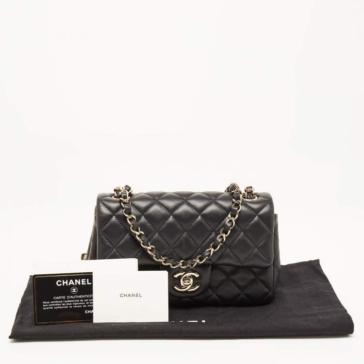 Pre Owned Chanel Black Quilted Leather New Mini Classic Flap Bag