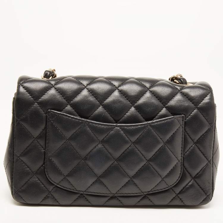 Pre Owned Chanel Black Quilted Leather New Mini Classic Flap Bag