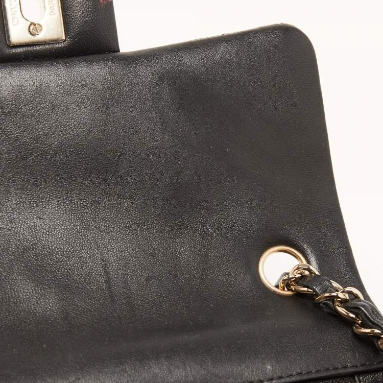 Pre Owned Chanel Black Quilted Leather New Mini Classic Flap Bag