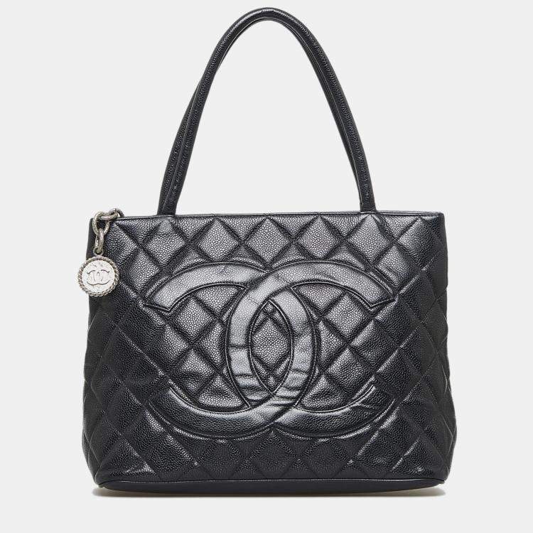 Chanel Black Caviar Medallion Tote