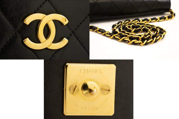 Pre Owned Chanel Black Leather Classic Flap Bag