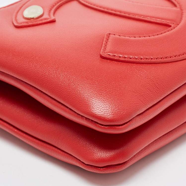 Pre Owned Chanel Red Leather CC Mania Double Zip Waist Belt Bag