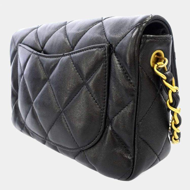 Chanel Black Quilted Lambskin Classic Mini Square Flap Coco Hearts