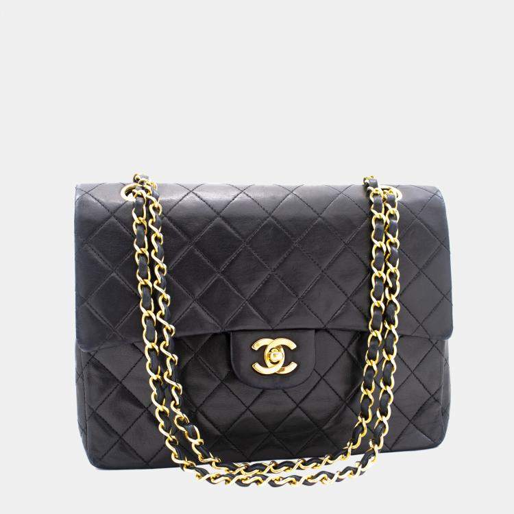 Chanel Black Leather Jumbo Classic Double Flap Shoulder Bag Chanel