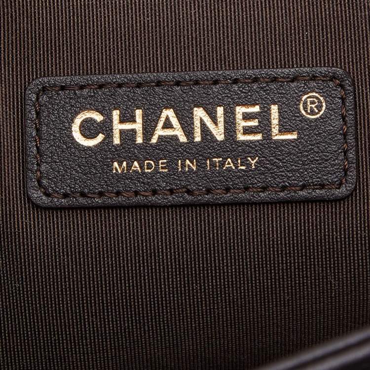 Pre Owned Chanel Brown Quilted Leather New Medium Boy Flap Bag