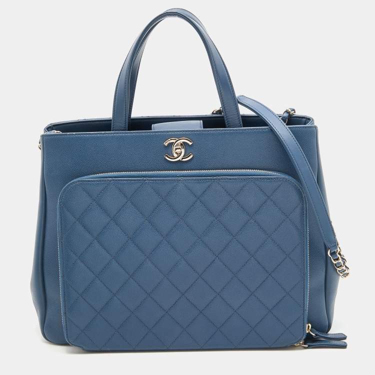 Chanel Blue Quilted Caviar Leather Large Business Affinity Shopper Tote  Chanel | The Luxury Closet