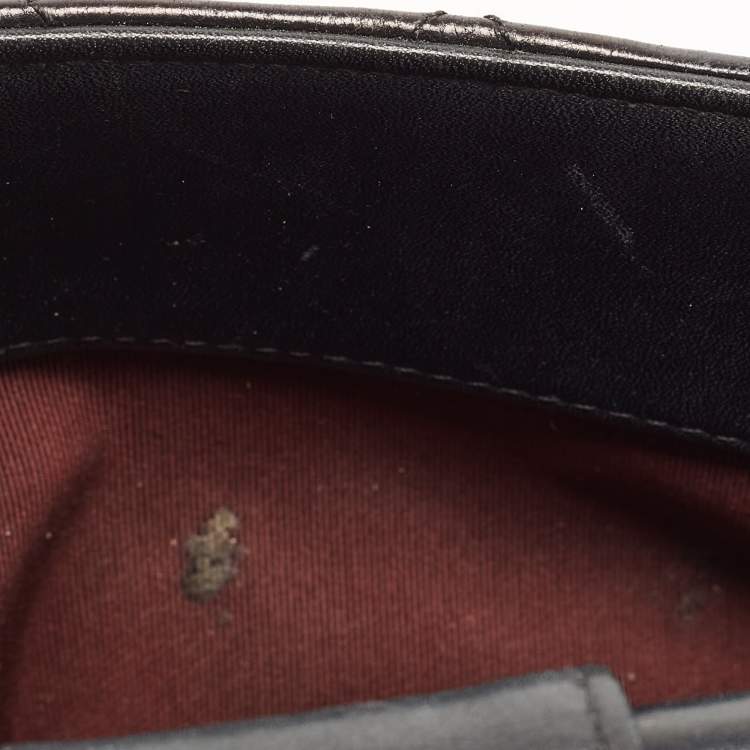 Pre Owned Chanel Black Quilted Leather Gold Bar Top Handle Bag