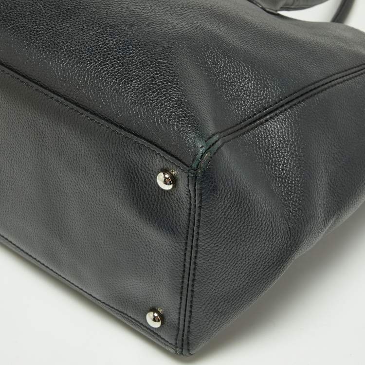 Pre Owned Chanel Black Leather Cerf Shopper Tote