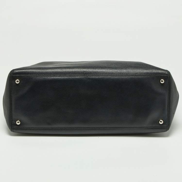 Pre Owned Chanel Black Leather Cerf Shopper Tote